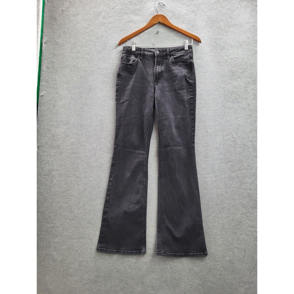 Old Navy Women Jeans 4 TALL Black Denim High-Rise Wow Flare 31" Inseam